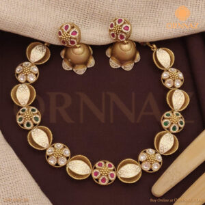 Antique Short Necklace Designs with Earrings