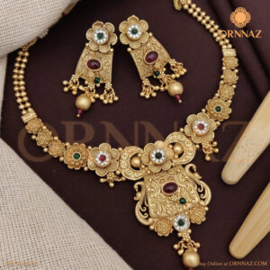 Floral Peacock Necklace Earrings Set for Women