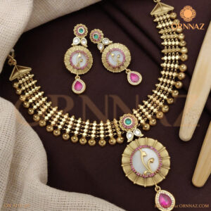 Gold Plated Necklace and Earring Set for Wedding