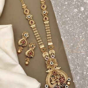 Designer Gold Plated Long Set with Stunning Earrings