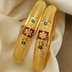 Fashion Brass High Gold Bangle Set - Antique Fashion Jewellery