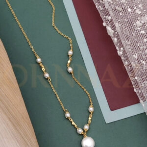 White Pearl Fancy Mala with Round Pearl Pendant