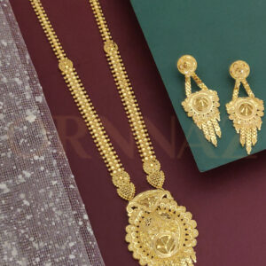 Designer 1 Gram Gold Plated Long Set of Leaf Patti Design Jewellery for Women