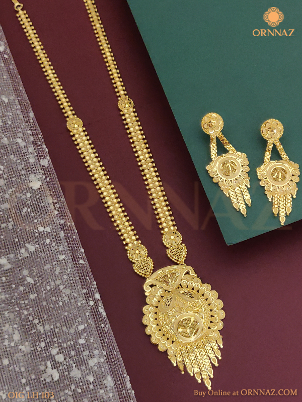 Gold plated long chain clearance online shopping