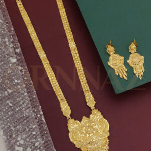 Elegant 1 Gram Gold Long Haram Jewellery Set with Matching Earrings
