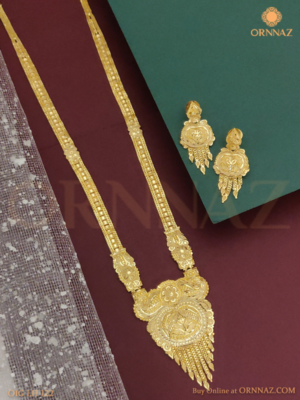 22KT Gold Antique Long Necklace