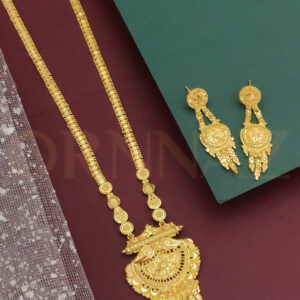 One Gram Gold Plated Traditional Stylish Long Set for Women