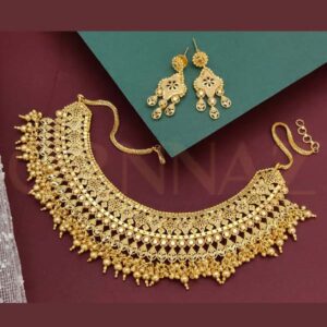 Alluring 1 Gram Gold Plated Beaded Necklace Set for Women