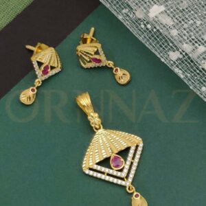 Elegant 1 Gram Rhombus Pendant Set for Girls