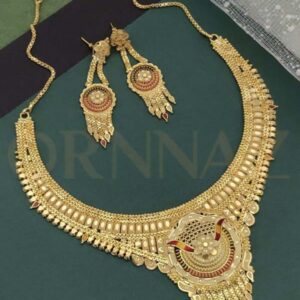 Ethnic 1 Gram Floret Necklace and Earring Set for Wedding