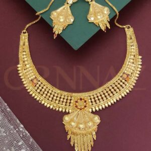 One Gram Gold Plated Necklace Set of Flower Design O1G GN 102