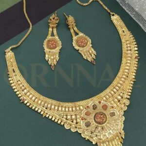 Stylish 1 Gram Gold Forming Necklace Set for Wedding