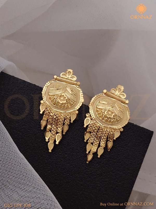 Buy First Quality Multi Stone 1 Gram Gold Earrings Online