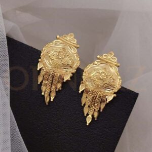 Artificial Round Shape Earrings 1 Gram Gold for Women