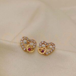 Beautiful Gold Plated Heart Shape Earrings for Women