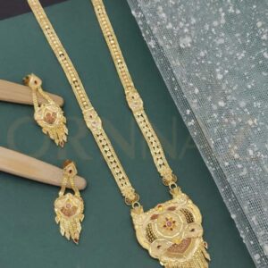 Designer 1 Gram Gold Plated Long Haram Set
