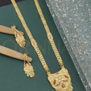 Designer 1 Gram Gold Plated Long Haram Set for Women