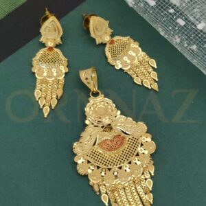 Fancy 1 Gram Gold Pendant Set for Women