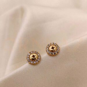 Gold Plated Stylish Round Shape Earrings for Women