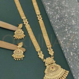 Gorgeous 1 Gram Gold Plated Long Haram Set Designer Jewellery