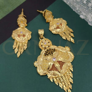 Traditional 1 Gram Gold Plated Pendant Set for Women