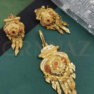 Unique 1 Gram Gold Plated Pendant Set for Women