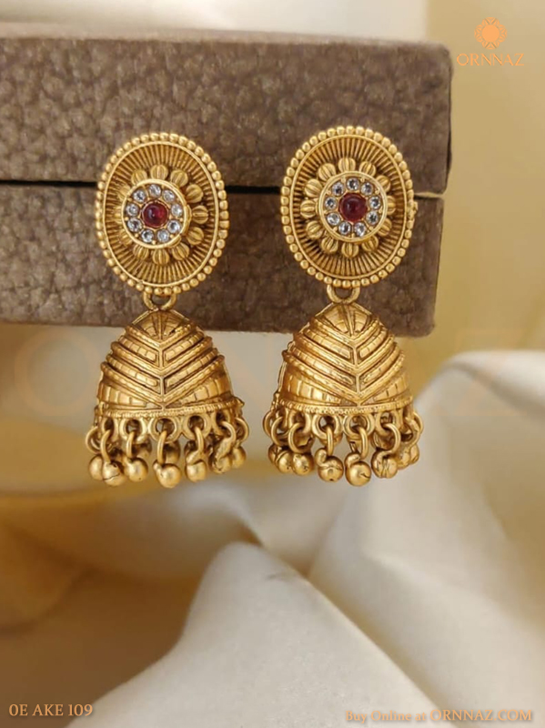 Premium Matte Kemp Designer Beads Lakshmi Jhumka Online|Kollam Supreme