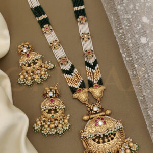 Royal Design with Multi-Color Beaded Pearl Kundan Layered Long Set