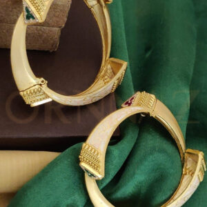 Rajwadi Gold Plated Triangle Design Bangles Kada