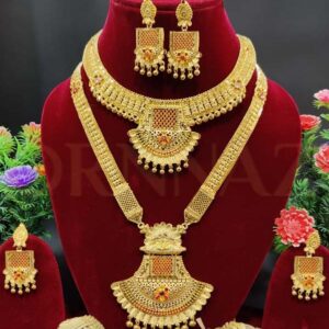 Artificial One Gram Gold Combo Set with Pair of Earrings
