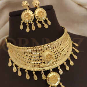 Mango and Flower Shape Design 1 Gram Gold Choker Necklace Set