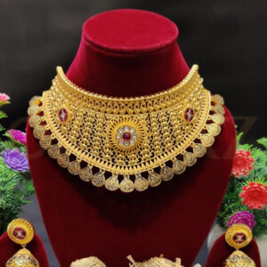 Gorgeous 1 Gram Gold Choker Necklace Set with Jhumkas Earrings