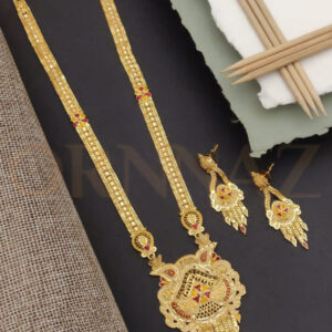 Classy Floral Shape Design Gram 18k Gold Plated Long Haram