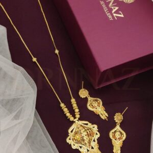 Diamond Shape Pendant Designer 1 Gram Gold Chain Pendant Set