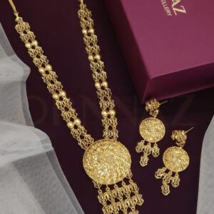 Full Golden Color Round Pendant 1 Gram Gold Long Rani Haram