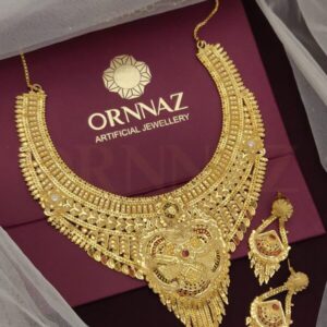 Heavy Awesome Pendant 1 Gram Gold Necklace Set
