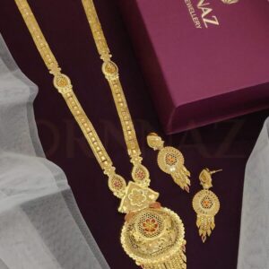 Latest 1 Gram Gold Plated Triangle Pattern Long Set