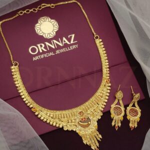Rajwadi Style One Gram Gold Coating Necklace Set