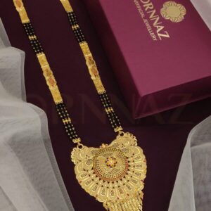 Round Shape Pendant Gold Coating Long Mangalsutra