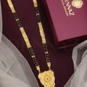 Teardrop Shape Pendant with 3 Layer Mangalsutra with Tassels