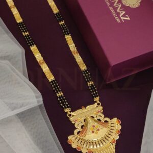 Triangle Shape Pendant One Gram Gold Long Mangalsutra