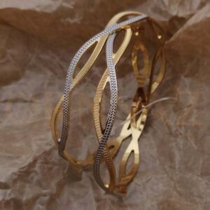 Casual Wear Brass Two-Tone CNC Bangles