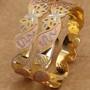 Mango Pattern Stunning CNC Dual Tone Bangles