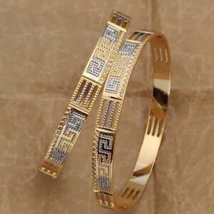 New Trending Two Tone Premium CNC Kadli Bangles for Women