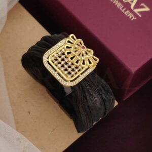 1 Gram Gold Plated AD Belt Bracelet with Two Square Shape - O1G AB 103