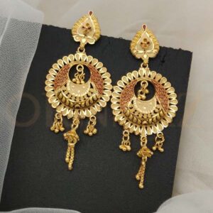 Designer One Gram Gold Chandbali Earrings - O1G CE 108