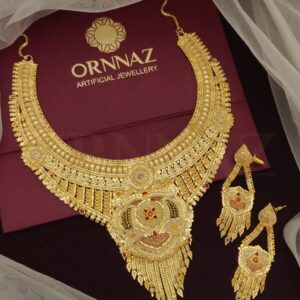 Designer One Gram Gold Finished Broad Necklace