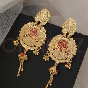 Elegant Gold Plated Chandbali Jhumka Earrings - O1G CE 103