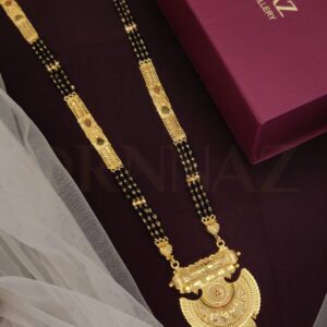 Half Round Shape 1 Gram Gold Mini Mangalsutra for Woman