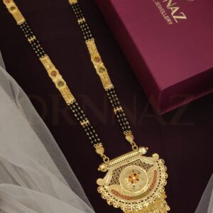 Half Round Shape One Gram Gold Coating Long Mangalsutra - O1G LM 110